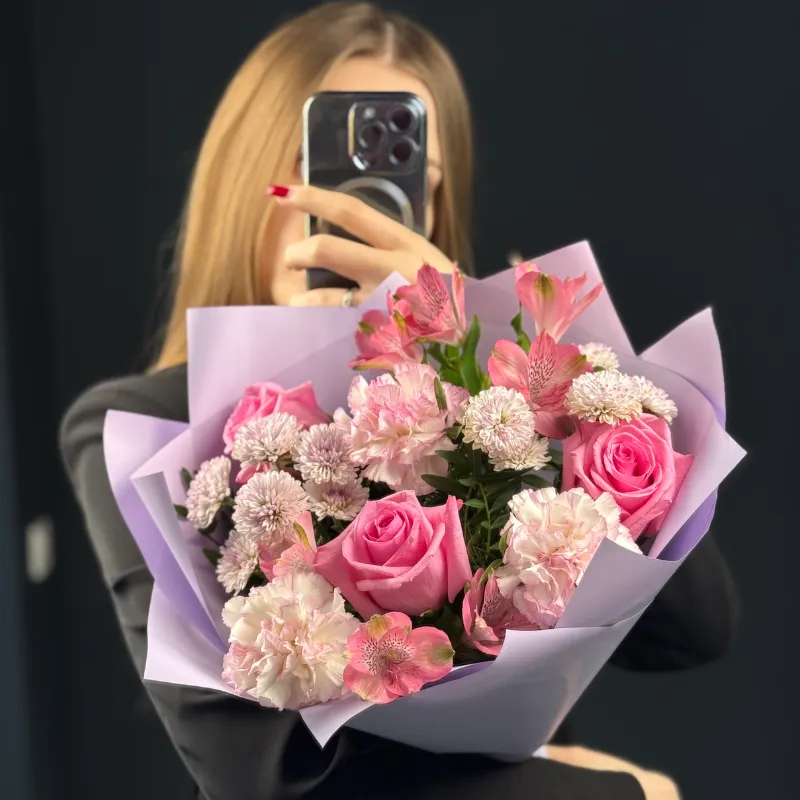 Букет «Розовое мерцание»