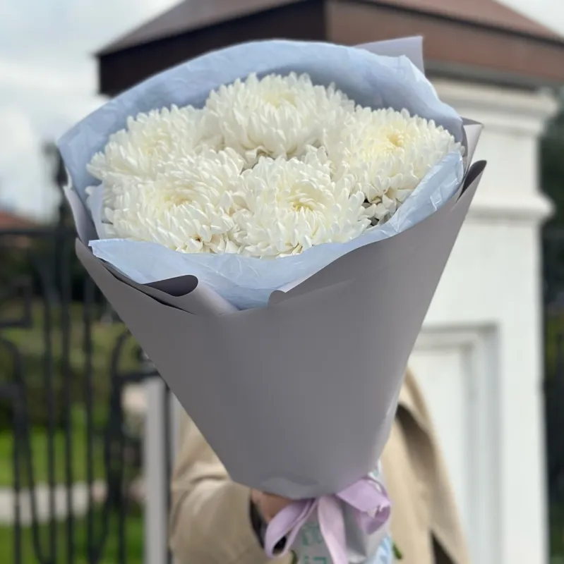 Букет из 5 хризантем