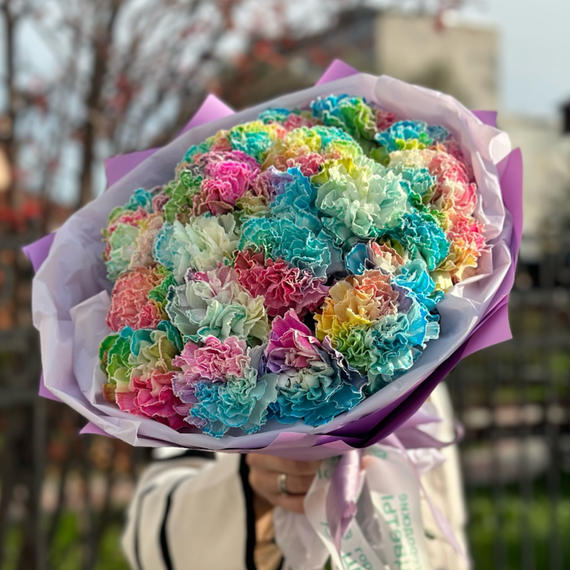 Букет  25 ярких диантусов